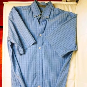 Blue short sleeved button up